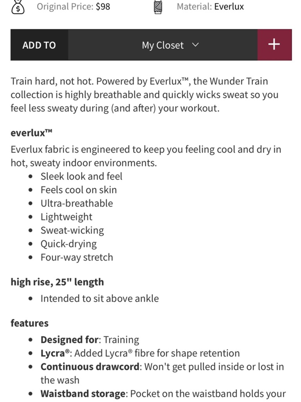 LULULEMON Wunder Train High Rise Legging 25” in Psychadelic Wash Multi size 8 - Picture 2 of 10